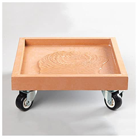 Panier à roulettes pour pot de fleurs - Plateau roulant pour intérieur et extérieur - Carré et rond 50 cm