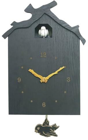 Cammeciso Reloj de péndulo de Cuco,Reloj de péndulo de Cuco montado en la Pared,Reloj cucú Moderno,Reloj de Cuco Reloj de péndulo Reloj de Pared,para el hogar,salón,Cocina,Oficina,decoración