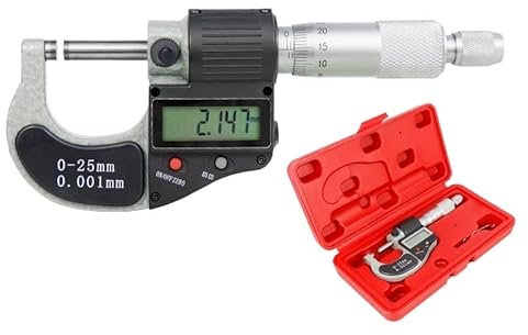 Micrometro, Calibro da 0,001mm micrometro digitale 0-25 mm elettronico micrometro al di fuori strumenti misurazione calibro calibro cromato,Strumento per meccanici di precisione