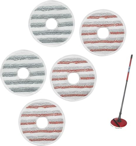 Tête de rechange pour Velida Spin & Clean - Microfibre de rechange - Compatible avec tous les sols - Lavable en machine - Utilisation humide et sèche (5 pièces (Velida Spin & Clean))