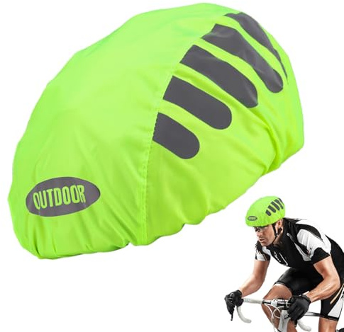 Copricasco da equitazione - Alta visibilità, riflettente, impermeabile, per bici, casco da ciclismo, traspirante, antipioggia, copricapo antistrappo per prevenire, pioggia e polvere