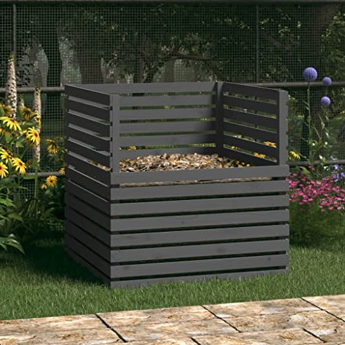 Générique Composteur Gris 100x100x102 cm Bois Massif de pin,Composteurs,24.73KG-822194
