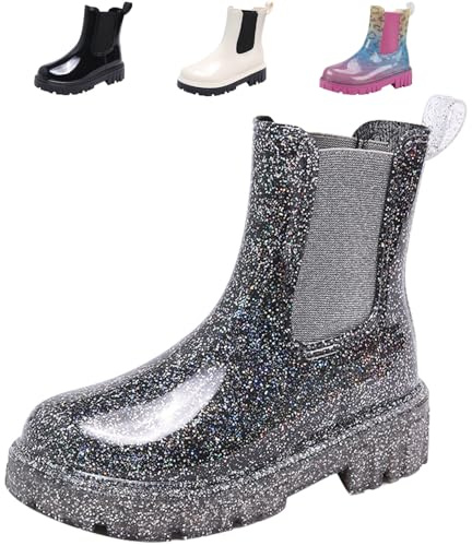 DRECAGE Stivali Gomma Donna Stivaletti Pioggia Donna Impermeabile Stivali Chelsea Comode Antiscivolo Giardinaggio Scarpe