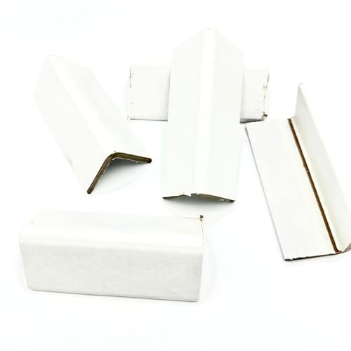 Cardboard Edge Protectors, White, 2x2 Inch x 0.92M, 5mm Thick, Corner Guards for Pallets, Shipping Protection, Load Stabilizing, 8 Pack