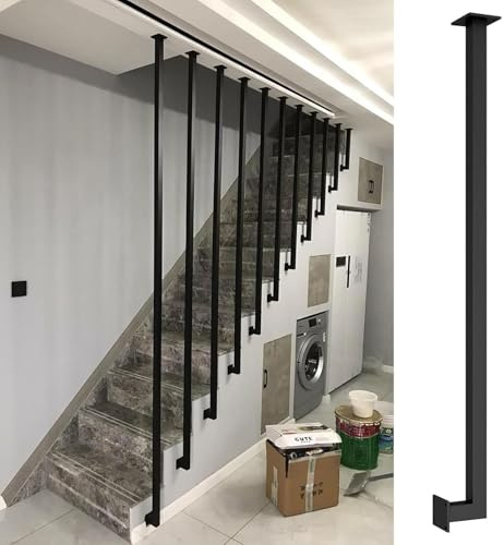 Kit Corrimano Per Scale Interne - Ringhiera Moderna In Metallo, Palo Balaustra A L Ferro Battuto, Gradini Con Montaggio Parete Laterale, Balcone Ingresso E Cortile Della Casa(2.3ft/70cm)