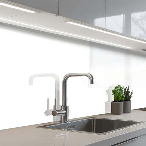 KitchenYeah© Splashback for kitchen 24x98 / 60x250 cm self-adhesive Back Splashes Kitchens Splash Guard Decor White - Interior - Patterns