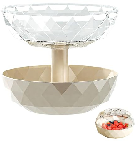 WJnflQN Bol à goûter en forme de citrouille – Support amovible à 2 étages avec couvercle, plats de service et plateaux pour assaisonnement de copeaux de noix, bureau, garde-manger, réfrigérateur