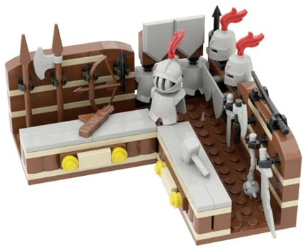 BlocteckToy Mittelalterliche Schmiede, 140 Stück Klemmbausteine Waffen und Rüstungsausstellung Bausteine MOC Set für Erwachsene Kompatibel mit 21325