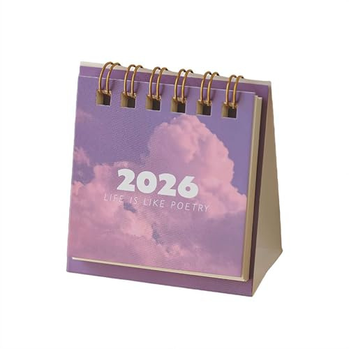 Mini Desk Calendar 2025-2026,Mini Standing Flip Calendar 2025,Pocket C-alendar from October 2025 to December 2026,Monthly Small Desktop C-alendar, Academic Year Planner for Home Office School