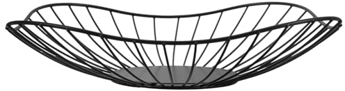 MUELODSIC Frutero Negro de Metal Pequeño para Encimera de Cocina Cesta de Frutas Calada Moderna y Multifuncional para Almacenamiento de Frutas y Aperitivos