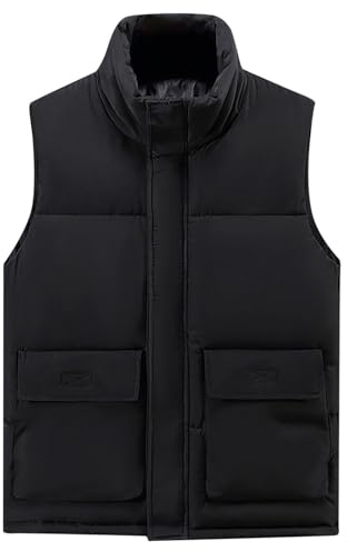 Doudoune Homme sans Manche Chaud Gilet De Travail, Manteau sans Manche sans Capuche Oversize Blouson Homme Polaire Softshell Hiver Chaud avec Poche Confortable Extérieur Maison