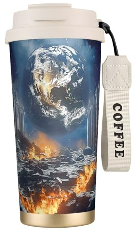 Unique Customized Coffee Mug - Insulated Stainless Steel Tumbler for Travel, Home & Office - 17 oz hell and heaven White