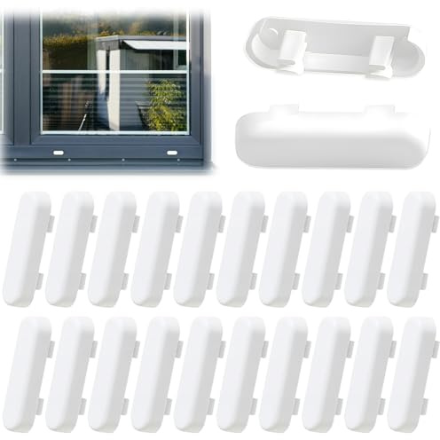 20 Stück Ablauflochabdeckungen, 40x12mm Fensterabflussabdeckungen, weiß Fenster Wasserschlitzkappen, Ersatzablaufkappen, Fensterlüftungsabdeckung, Fensterabflussabdeckungen (Weiß)