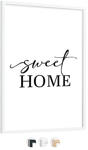 edihome, Marco 40x60 cm de Madera con Lámina Acrílica – Marco de Fotos para Póster, Diploma, Título y Certificados – Horizontal o Vertical (Blanco)