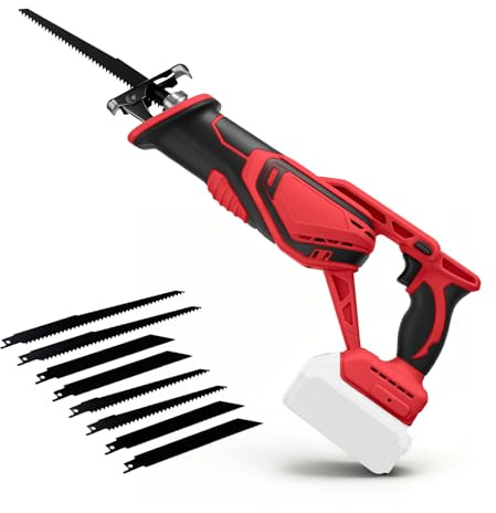 Sladdlös sabelsåg för Milwaukee 18 V 3 000 SPM sladdlös reciprosåg med variabel hastighet med 8 sågblad för att skära trä, metall, plast (utan batteri)