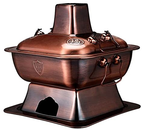 Kopparkastruller, Traditionell kinesisk koppar Hot Pot(Red Copper,32cm)