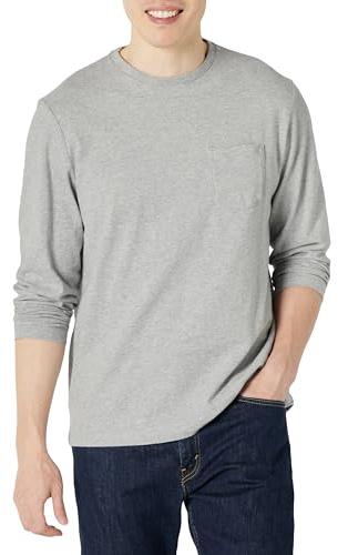 Amazon Essentials långärmad T-shirt för män, normal passform, ljusgrå ljung, XX-Large