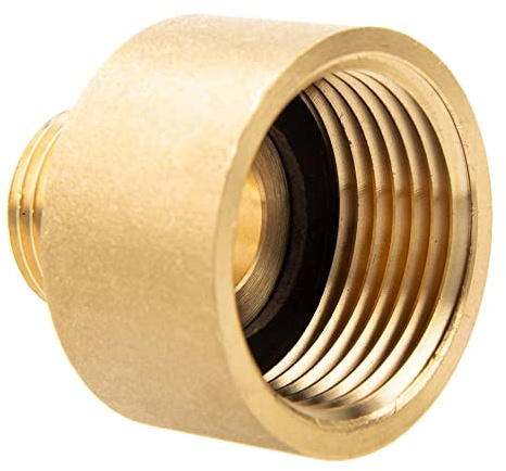 tecuro Messing Reduzierverlängerung 1/2 x 1 Zoll Flachdichtend mit EPDM-Dichtung für Sanitärinstallation