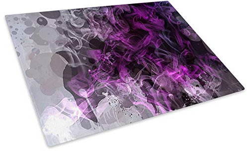 Purple Grey Black Cool Glass Chopping Board Kitchen Worktop Saver Protector