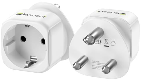 LENCENT 2 Pack Adaptateur Prise Afrique du Sud, Adaptateur Voyage France vers Afrique du Sud avec 2500W Prise Europe vers Afrique du Sud, Adapter Type M pour Namibie, Lesotho