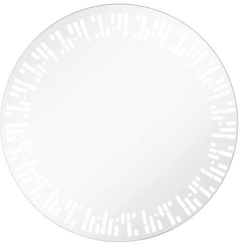 vidaXL Badezimmerspiegel mit LED Badspiegel Lichtspiegel Wandspiegel Spiegel Badezimmer Rund 80cm Silbern Glas Alu-Rahmen IP 44 6 W