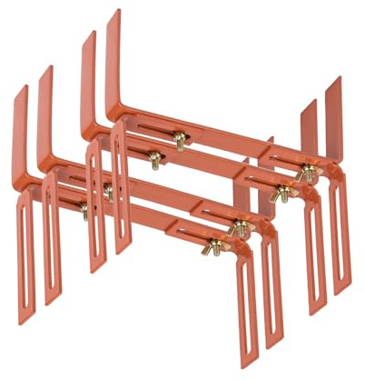 BigDean 4 Blumenkastenhalter terrakotta Standard H-Form Balkonkastenhalter | Einfache Befestigung für Pflanzkästen und Blumenkästen, verstellbarer Kastenhalter aus Metall, extrem Robust und langlebig