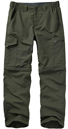 Hiking Pants for Men Convertible Zip Off Lightweight Quick Dry Breathable Fishing Safari Shorts,6226,Army,36