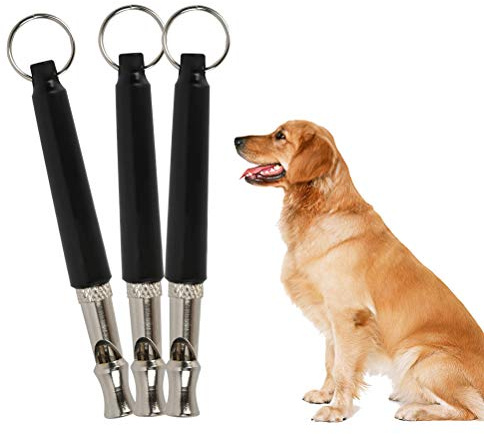 FOROREH 3pcs Hundepfeife, Ultraschall-Hundetrainingspfeife, Hochfrequenz Metall-Trainingspfeife