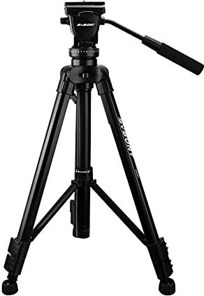 SVBONY SA402 Trépied, trépied de Voyage en Aluminium à tête Fluide avec Plaque Rapide de 6 cm pour télescope d'observation et caméscope Reflex numérique SLR, Charge jusqu'à 6 kg
