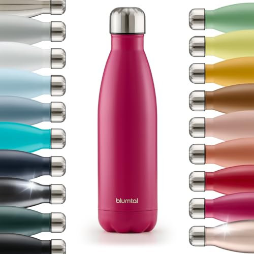 Blumtal Trinkflasche 750 ml Edelstahl - auslaufsichere Isolierflasche - BPA-freie Trinkflasche kalt & warm - doppelwandige Insulated Bottle - rostbeständige Isolierflasche Berry - Pink