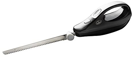 QUEST 36059 Electric Serrated Carving Knife/Cuts Meat, Bread, Vegetables, Fruits & More/Stainless Steel Material / 120W / Black Colour