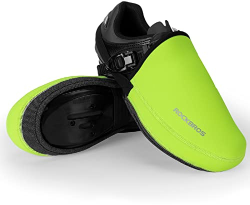 ROCKBROS 1 Par Skoskydd Cykling Vattentät Cykel Vindtät Fastspänt Halvskoskydd Cykel Termisk Tåskydd Värmare Unisex Fjädrande Ridning Hållbar MTB Vägcykel överskor M Grön