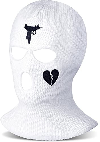 BBTO Gestrickte Volle Skimaske Winddichte 3 Löcher Sturmhaube