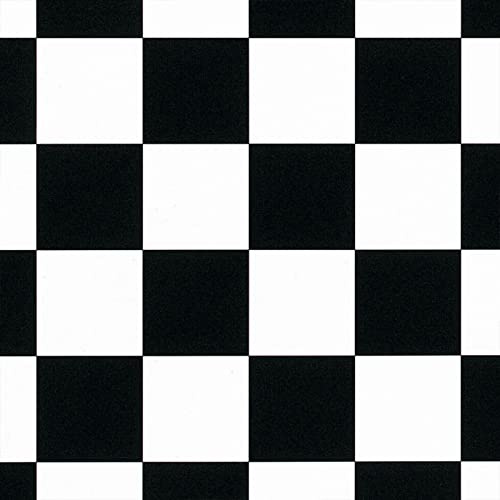 Black & White Patterned Magic Vinyl Flooring 2.8mm Realistic Foam Backed Lino Slip Resistant (Chequered Tiles, 6m x 2m)