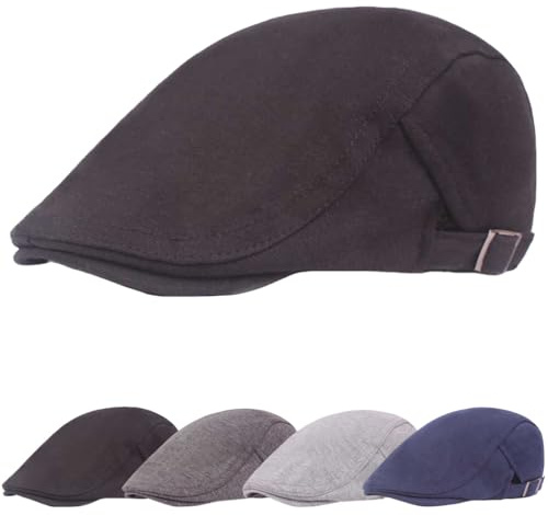 Cozyan Herren Schiebermütze Barret Cap Gatsby Schirmmütze Einstellbar Newsboy Baskenmütze Schiebermütze Schirmmütze Herren Barett Hat Newsboy Flat Cap Herbst Winter Hat