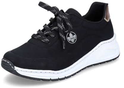 Rieker Damen Low-Top Sneaker M4903, Frauen Halbschuhe, lose Einlage,Strassenschuhe,Freizeitschuhe,Turnschuhe,Laufschuhe,schwarz (01),41 EU / 7.5 UK