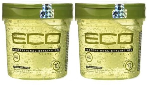 Eco Style - Styling-Gel mit Olivenöl, ohne Alkohol, ohne Parabene, ohne Sulfate, ohne Schuppenbildung, juckreizhemmend, 473 ml - Packung mit 2 - Promoo