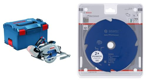 Bosch Professional Akku Handkreissäge GKS 18V-68 GC (kompatibel mit Führungsschienen, ohne Akkus & Ladegerät, in L-BOXX 238) + Kreissägeblatt Expert (Faserzement, 190 x 30 x 1,8 mm, 4 Zähne, Zubehör)
