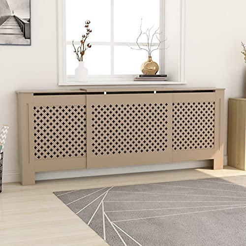 RONGQI MDF Heizkörperverkleidung, Heizkörperabdeckung, Heizung Verkleidung, Radiator Cover, Verkleidung Heizkörper, Heizungsabdeckung, 205 cm