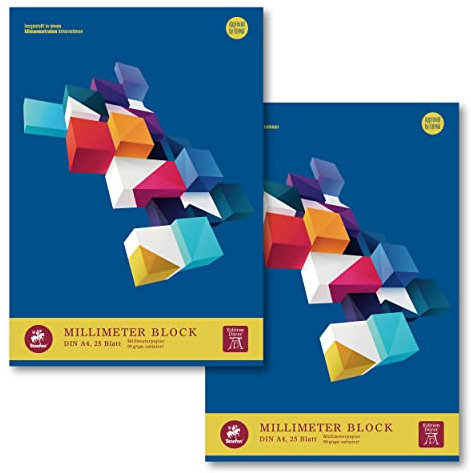 Staufen Dürer Millimeterblock / Architektenblock DIN A3 25 Blatt 90 g/m², 2 Stück