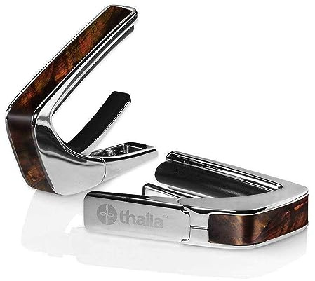 Thalia Exotic Shell Series Kapodaster mit Chrom-Finish und Tennessee Whiskey Wing Einlage
