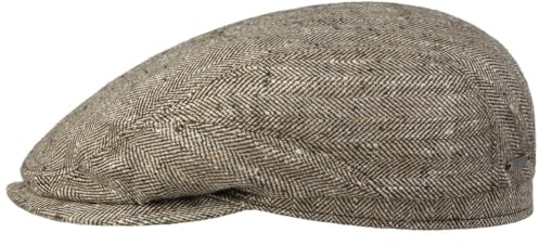 Stetson Tweed Herringbone Driver Flatcap Herren Frühjahr/Sommer braun 57 cm