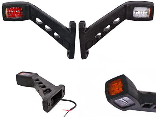 Formplas Lot de 2 feux de gabarit LED pour remorque, camion, voiture, 12 V 24 V, E20, longueur 185 mm