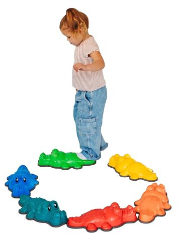 MagicMeadow Crocodile Sensory Stepping Stones | Autism Sensory Equipment & Learning Resources | Crocodile Games for Kids | Balance Stepping Stones Toy | Pack of 6