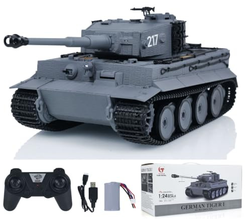 TOUCAN RC HOBBY 1/24 RC Battle Tank Tiger I Remote Control Military Tanks Infrared Combat Adult Toys for Adult Mini RC Tiger I