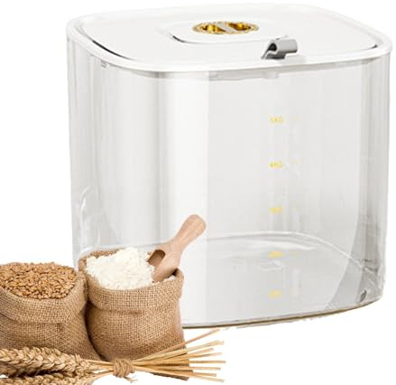 Shitafe Rangement Pour Riz Et Céréales, 5KG Conteneurs Stockage Riz, Boite Rangement Cuisine, Bocaux Hermetiques Alimentaires Avec Couvercle, Pour Stocker Les Cereales, Pâtes, Farine