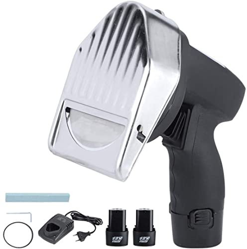 MLUENF Prosentials Affettatrice Elettrica per Kebab, 110 V/220 V, Taglia Carne Shawarma Manuale, Coltello Gyros per Carne A Fette, 2800 Giri/min, Spessore Regolabile 0-8 mm, con Filo