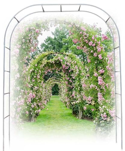 Rosenbogen Edelstahl Metall, Rosenbogen 150cm 180cm 200cm 220cm 240cm 300cm Breit, Garten Rankhilfen Rosenbogen für Kletterpflanzen, Wedding Decoration(25mm,W 1.5M x H 2.4 M)