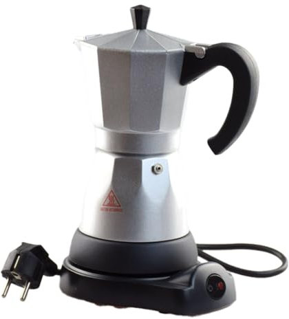 Breeshy Cafetière 6 Tasses Cafetière Électrique Cafetière Italienne Moka 300Ml Cafetière Moka Portable avec Base Amovible Prise UE