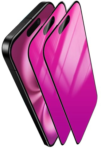 Heromiracle Privacy Screen Protector for iPhone 16 2 Pack (Pink)